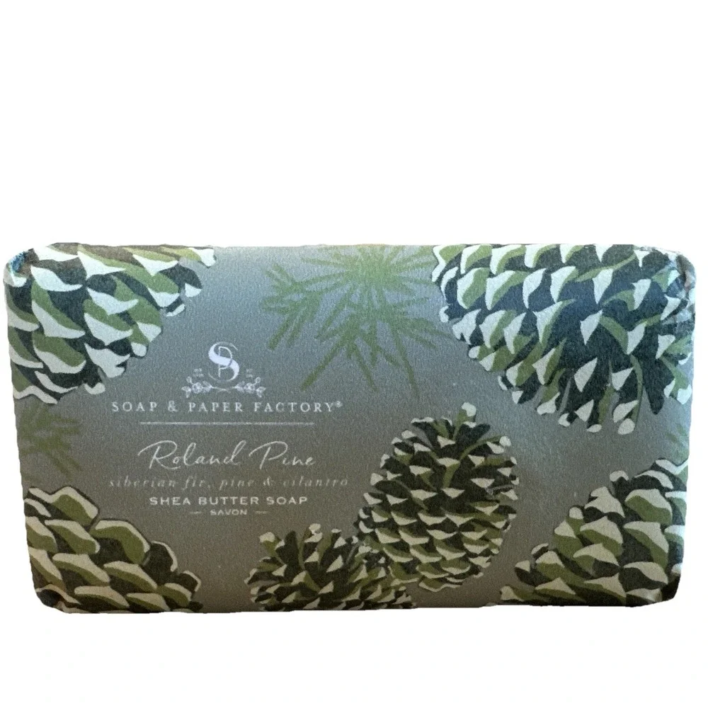 Soap & Paper Factory Roland Pine Shea Butter Soap, 5 oz. Vegan Siberian Fir Pine